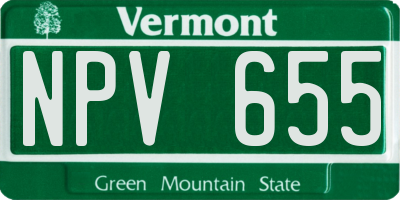 VT license plate NPV655