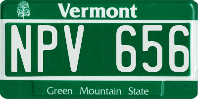 VT license plate NPV656