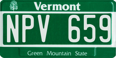 VT license plate NPV659