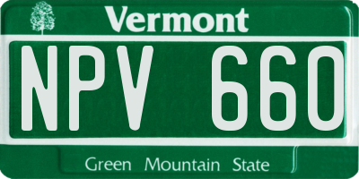 VT license plate NPV660