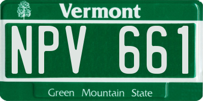 VT license plate NPV661