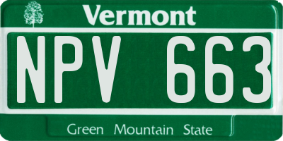 VT license plate NPV663