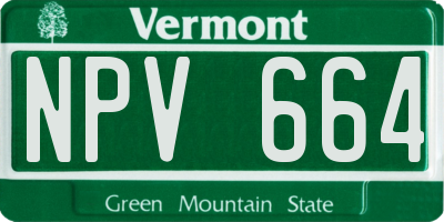 VT license plate NPV664