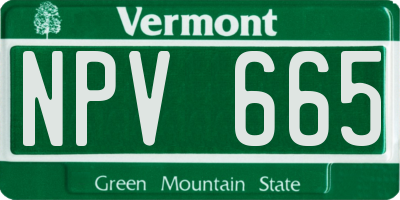 VT license plate NPV665
