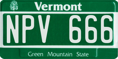 VT license plate NPV666
