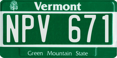 VT license plate NPV671