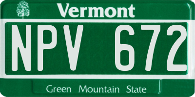 VT license plate NPV672