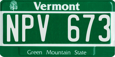 VT license plate NPV673
