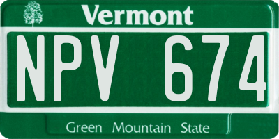 VT license plate NPV674