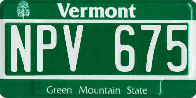 VT license plate NPV675