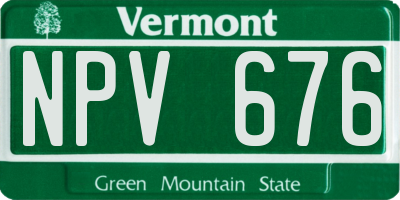 VT license plate NPV676