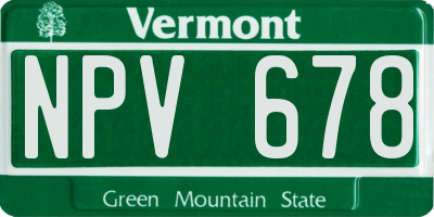 VT license plate NPV678