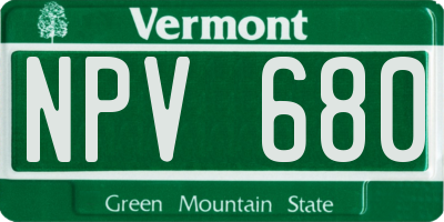 VT license plate NPV680