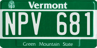 VT license plate NPV681