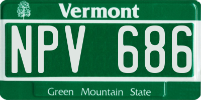 VT license plate NPV686