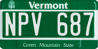 VT license plate NPV687