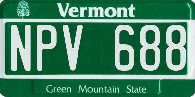 VT license plate NPV688