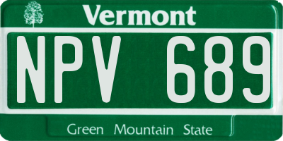 VT license plate NPV689