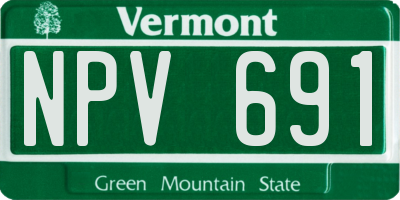 VT license plate NPV691
