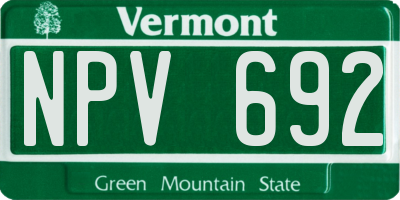 VT license plate NPV692