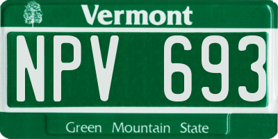 VT license plate NPV693