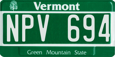 VT license plate NPV694