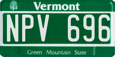 VT license plate NPV696