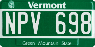 VT license plate NPV698
