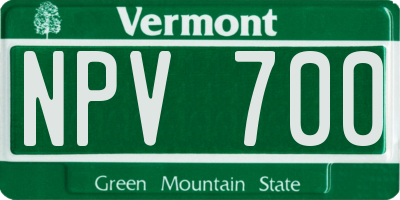 VT license plate NPV700