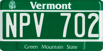 VT license plate NPV702