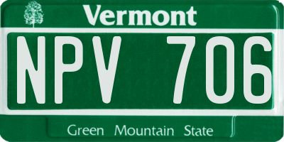 VT license plate NPV706