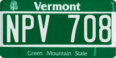 VT license plate NPV708