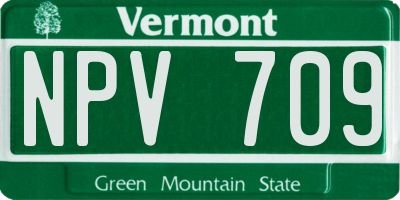 VT license plate NPV709