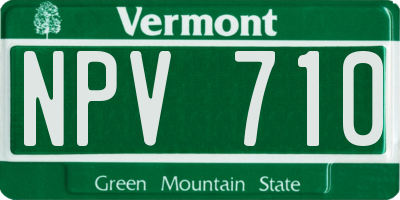 VT license plate NPV710