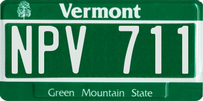 VT license plate NPV711