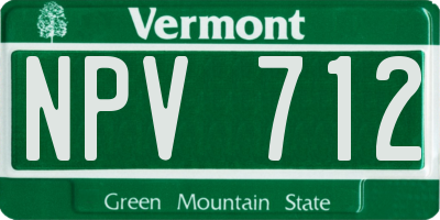 VT license plate NPV712