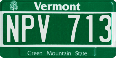 VT license plate NPV713