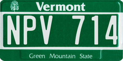 VT license plate NPV714