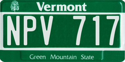 VT license plate NPV717