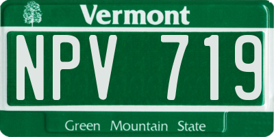 VT license plate NPV719