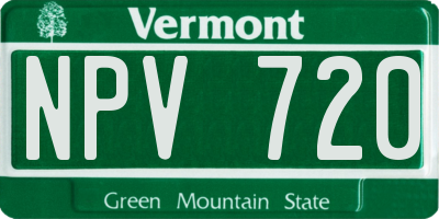 VT license plate NPV720