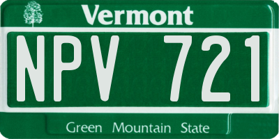 VT license plate NPV721