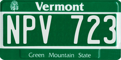 VT license plate NPV723