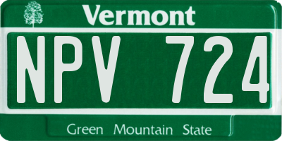 VT license plate NPV724