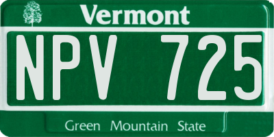 VT license plate NPV725