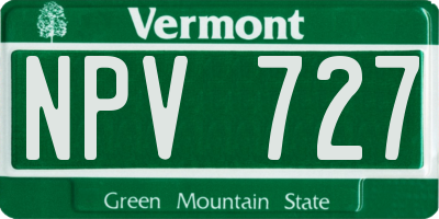 VT license plate NPV727