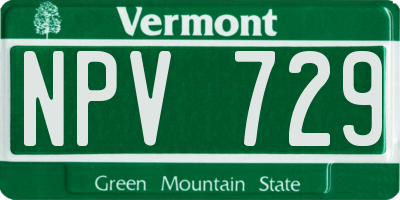 VT license plate NPV729