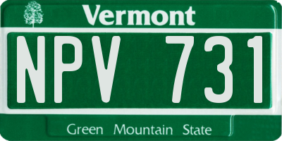 VT license plate NPV731