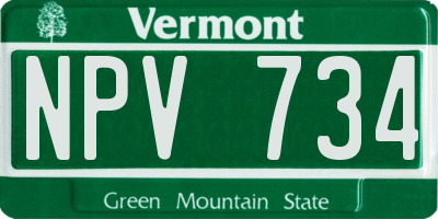 VT license plate NPV734