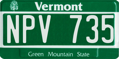 VT license plate NPV735